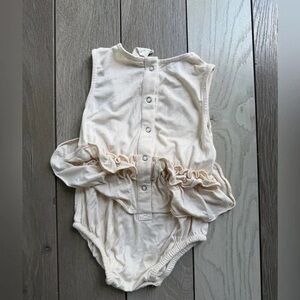 Cream Sleeveless Kids One Piece